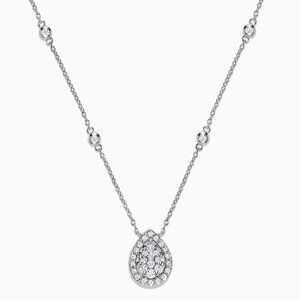 $2277 EFFY Pave Classica 14 White Gold 0.41ct TWA Diamond Necklace